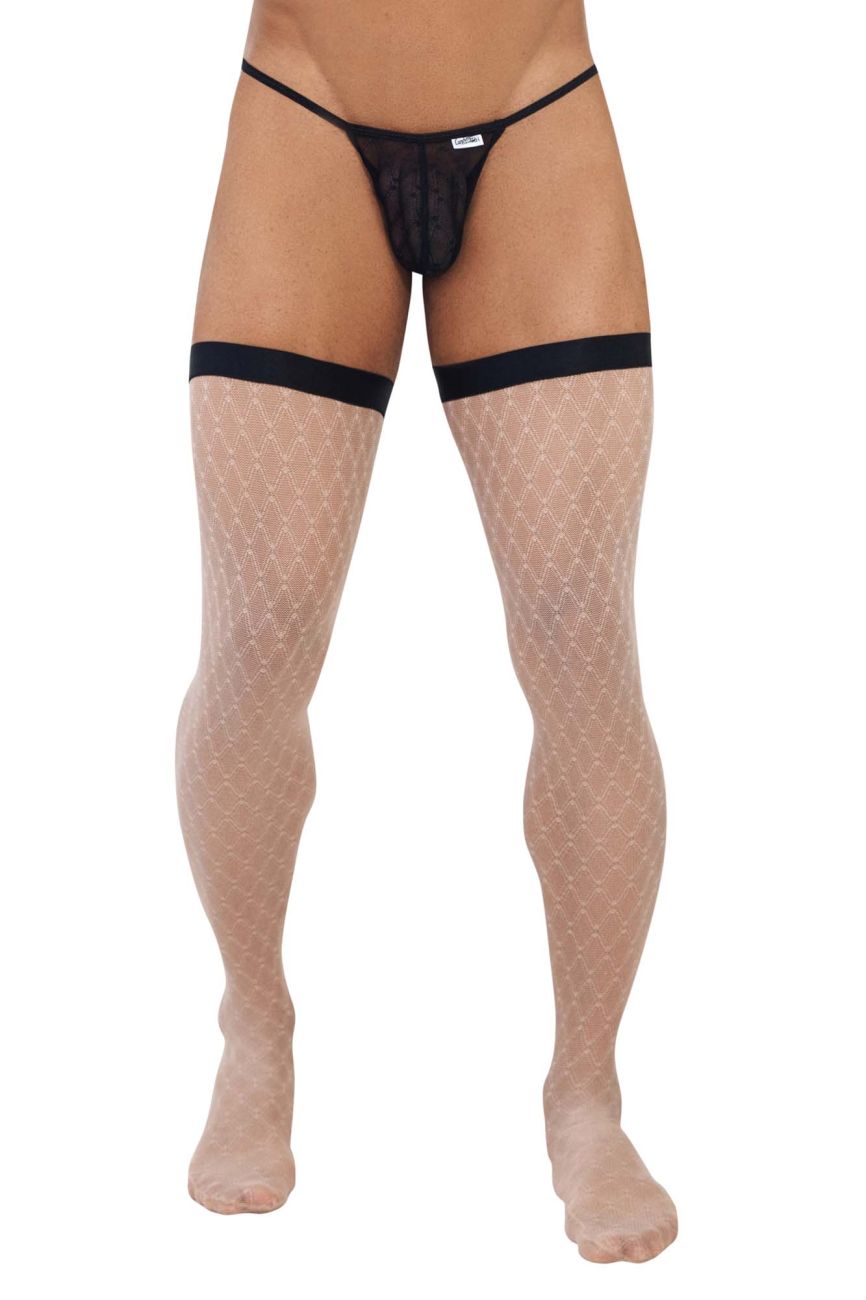 CandyMan 99735 Mesh Thigh Highs Color Beige - DealByEthan.gay loves CandyMan
