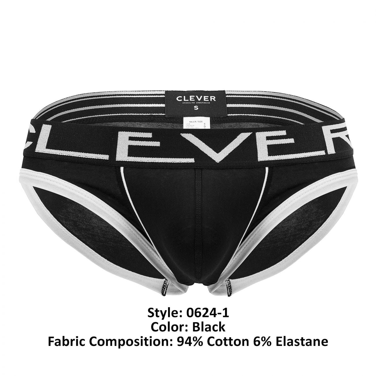 Clever 0624-1 Unchainded Briefs Color Black - DealByEthan.gay loves Clever