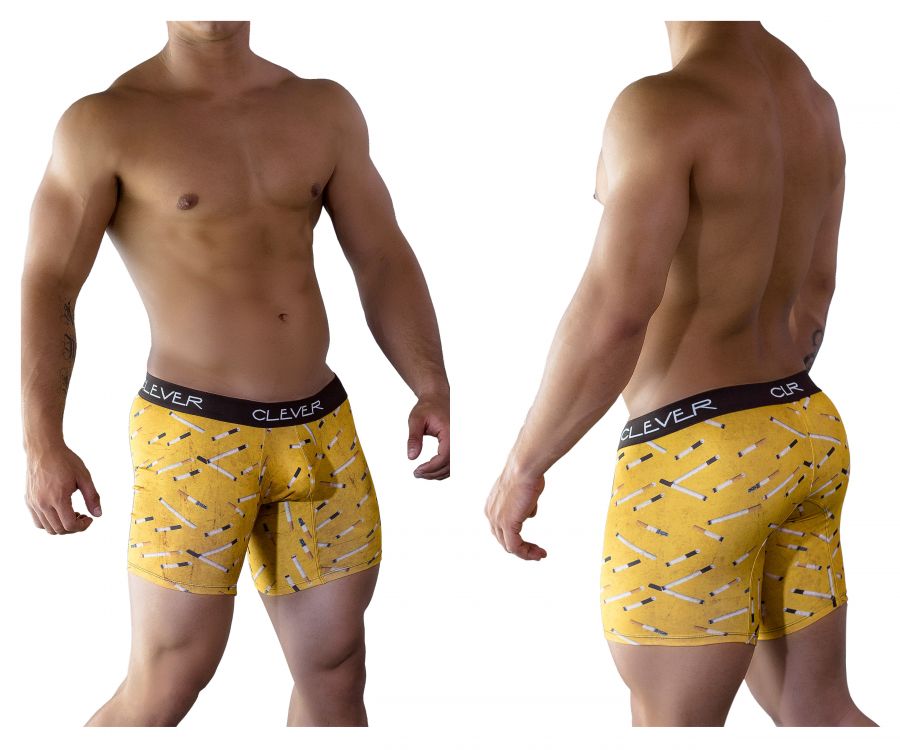 Clever 9099 Limited Edition Long Boxer Briefs Color Yellow-15 - DealByEthan.gay loves Clever