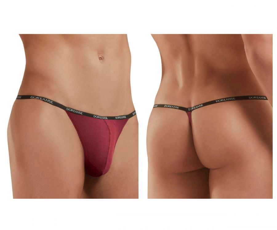 Doreanse 1330-BRD Ribbed Modal T-thong Color Bordeaux - DealByEthan.gay loves Doreanse