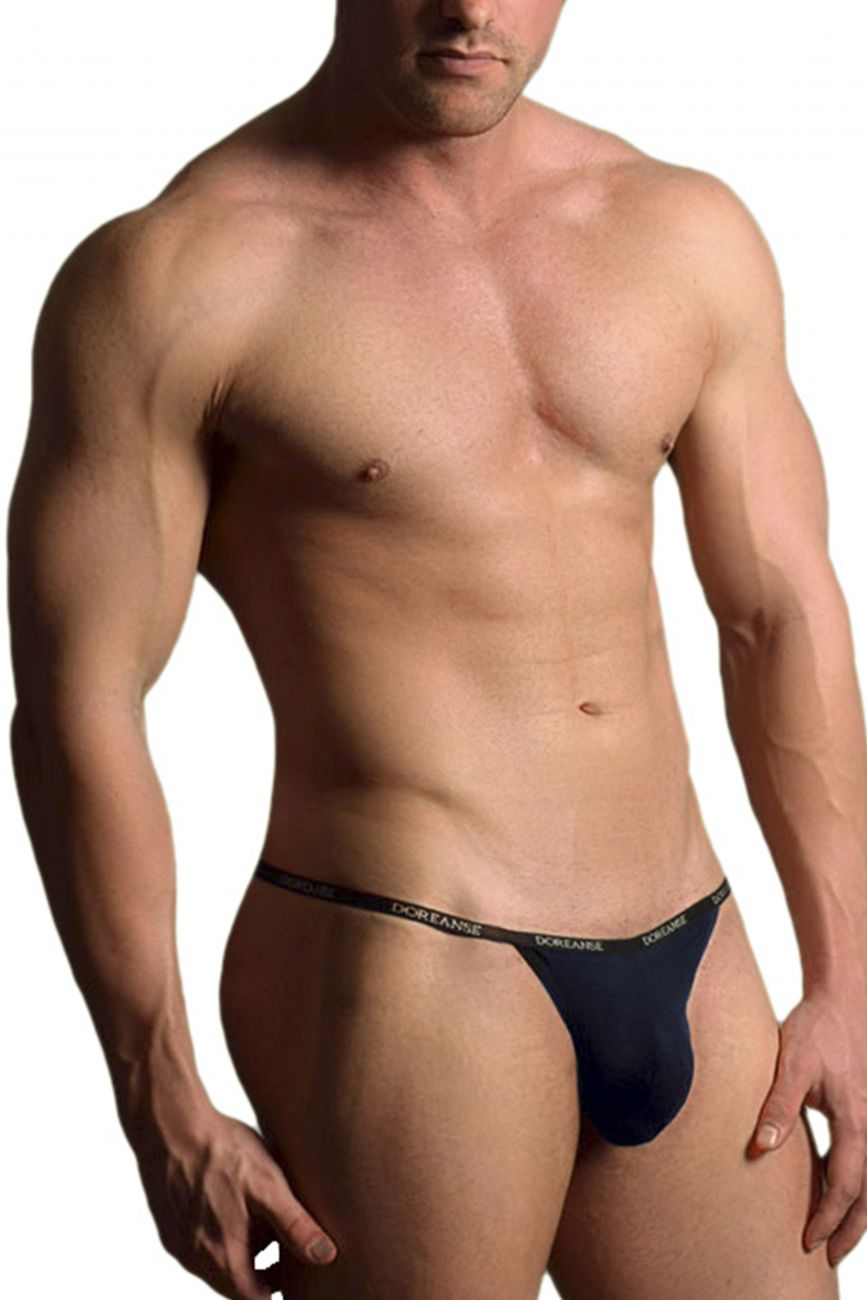 Doreanse 1330-NVY Ribbed Modal T-thong Color Navy - DealByEthan.gay loves Doreanse