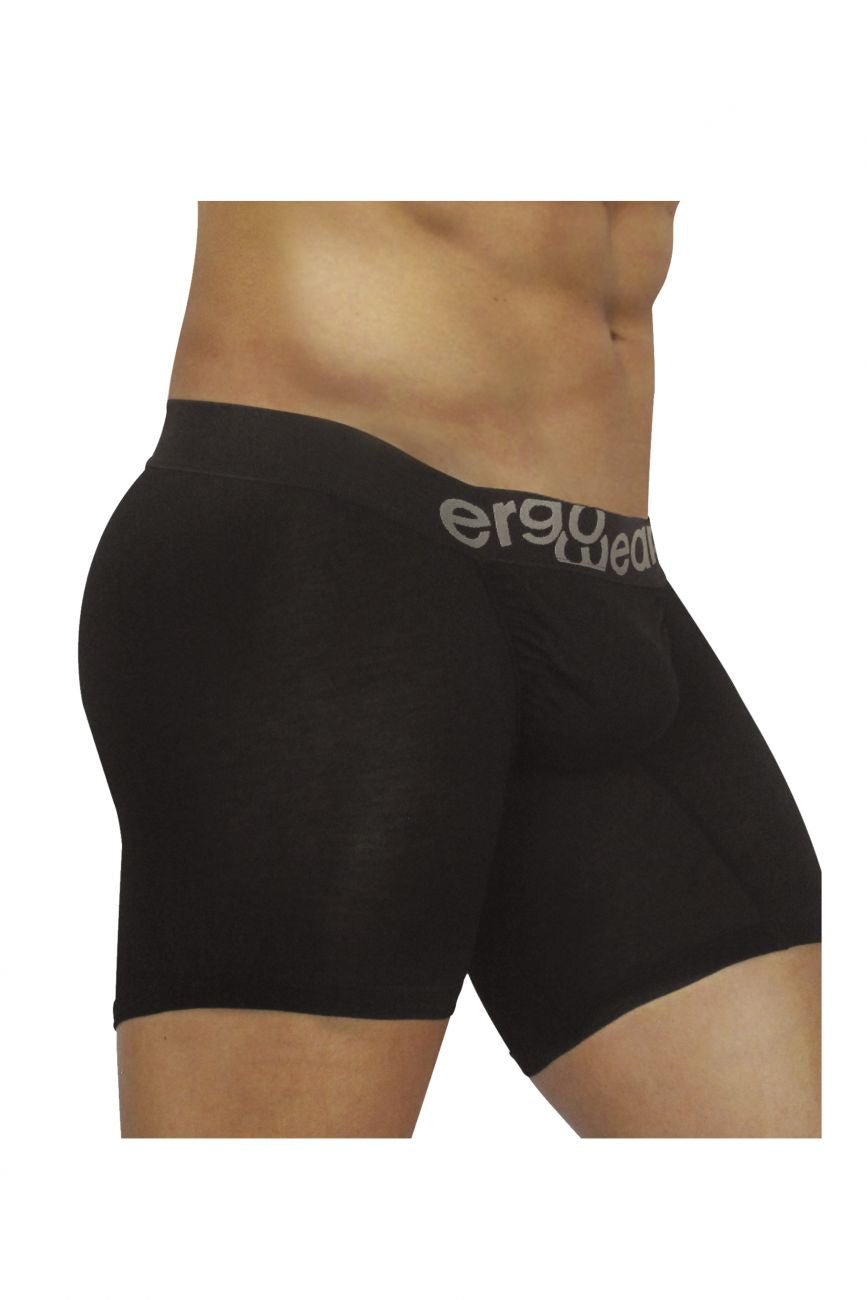 ErgoWear EW0711 FEEL Modal Long Boxer Briefs Color Black - DealByEthan.gay loves ErgoWear