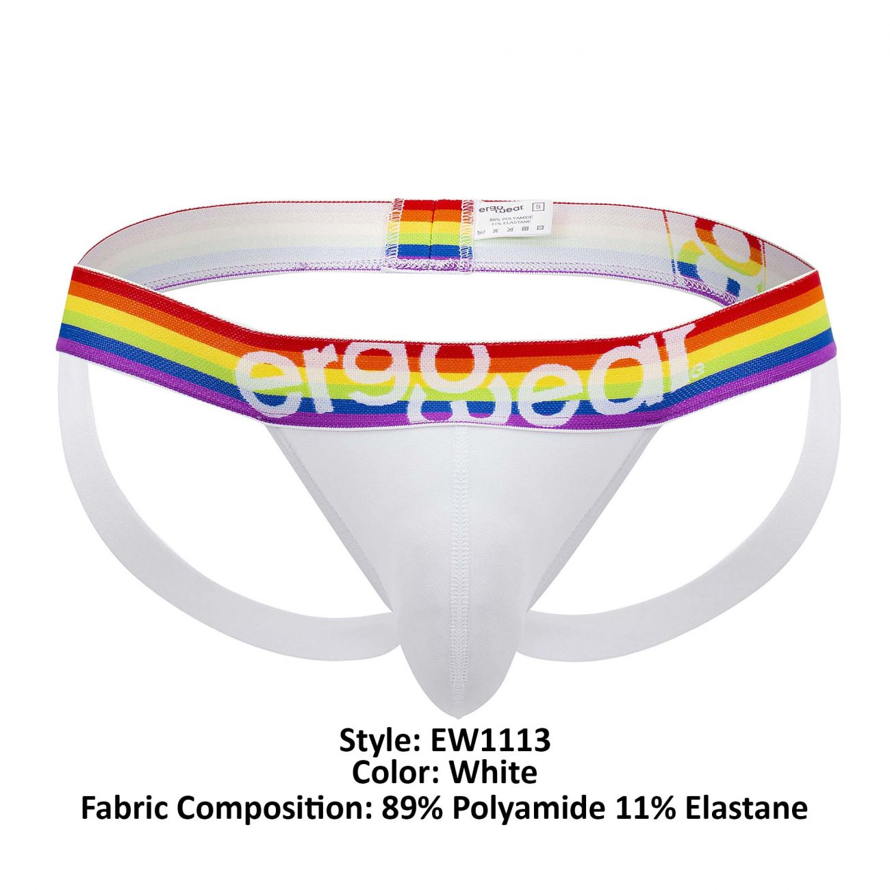 ErgoWear EW1113 MAX XV PRIDE Jockstrap Color White - DealByEthan.gay loves ErgoWear