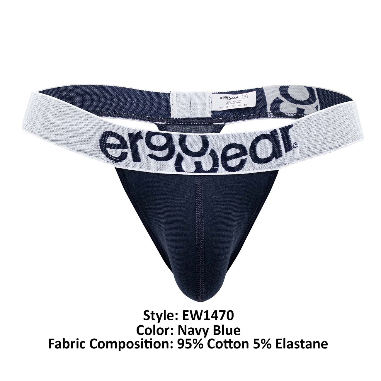 ErgoWear EW1470 MAX COTTON Thongs Color Navy Blue - DealByEthan.gay loves ErgoWear