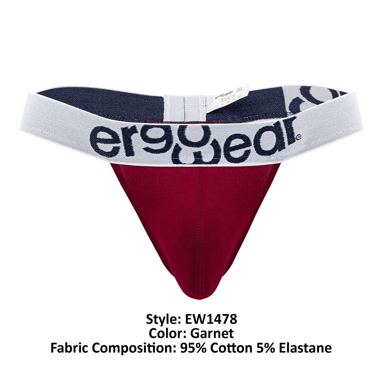 ErgoWear EW1478 MAX COTTON Thongs Color Garnet - DealByEthan.gay loves ErgoWear