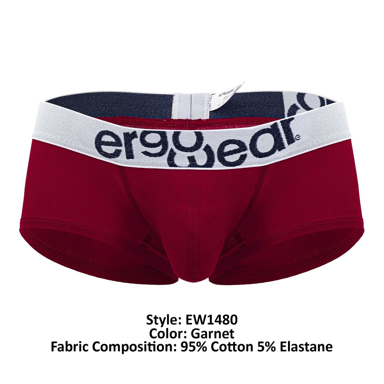 ErgoWear EW1480 MAX COTTON Trunks Color Garnet - DealByEthan.gay loves ErgoWear