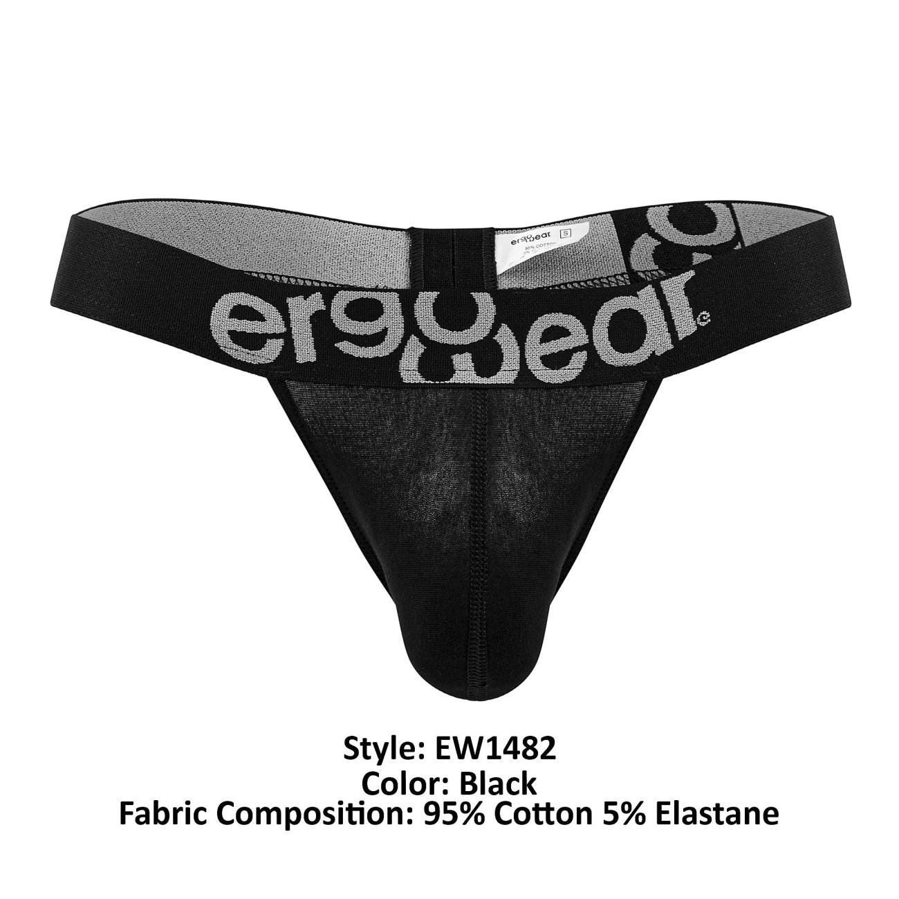 ErgoWear EW1482 MAX COTTON Thongs Color Black - DealByEthan.gay loves ErgoWear