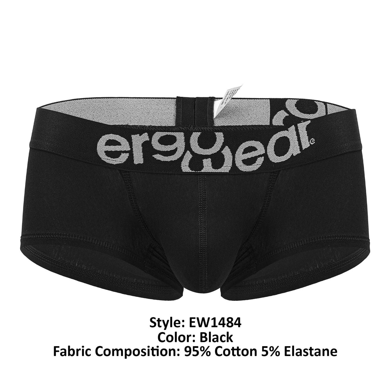 ErgoWear EW1484 MAX COTTON Trunks Color Black - DealByEthan.gay loves ErgoWear