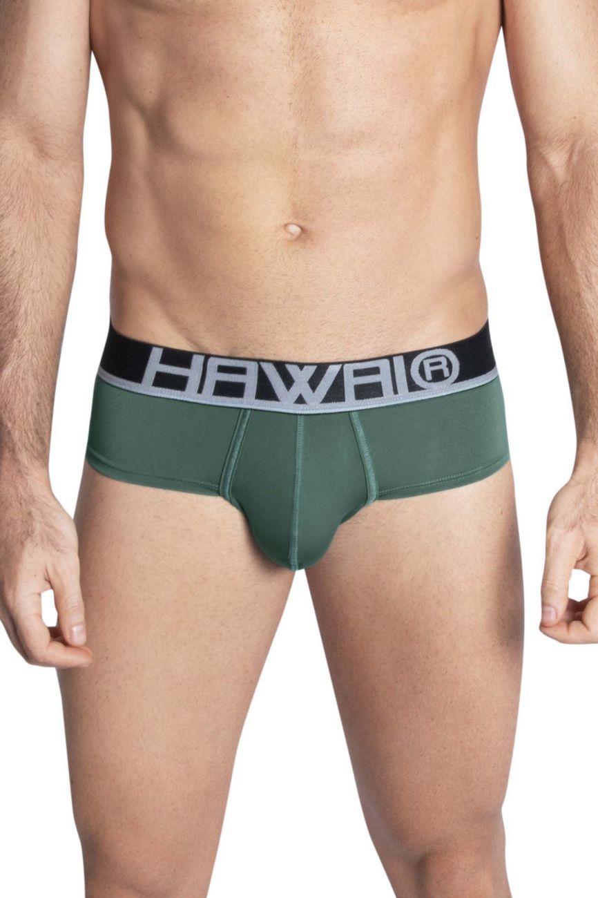 HAWAI 41963 Solid Hip Briefs Color Green - DealByEthan.gay loves HAWAI