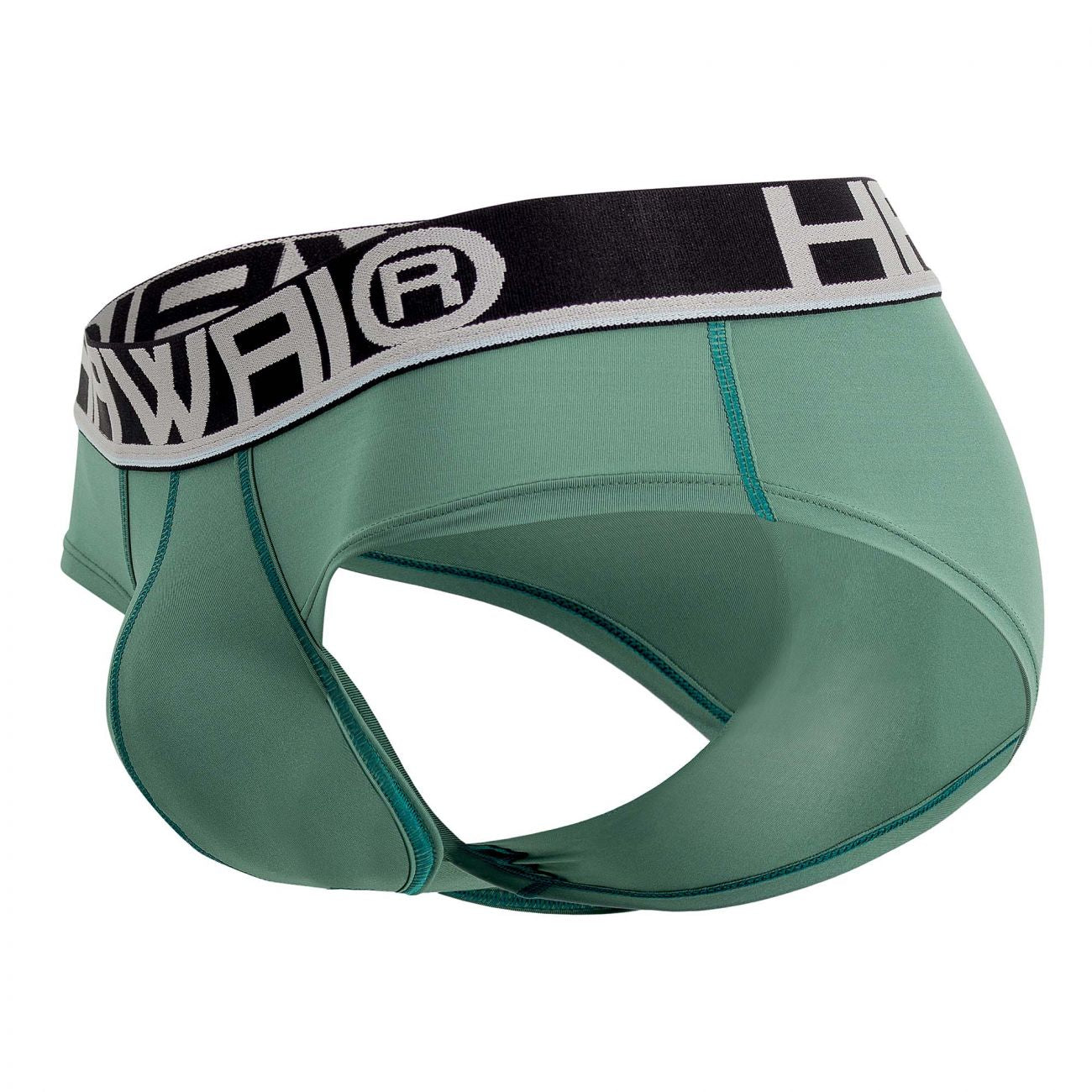 HAWAI 41963 Solid Hip Briefs Color Green - DealByEthan.gay loves HAWAI