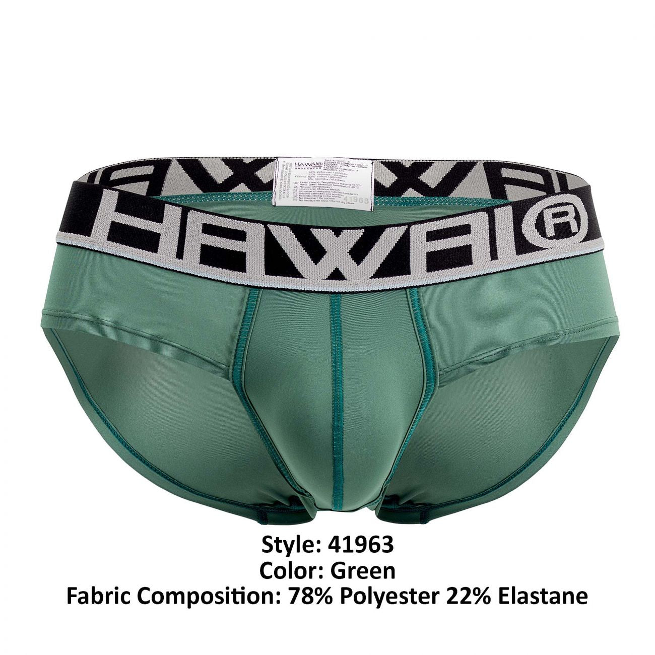 HAWAI 41963 Solid Hip Briefs Color Green - DealByEthan.gay loves HAWAI