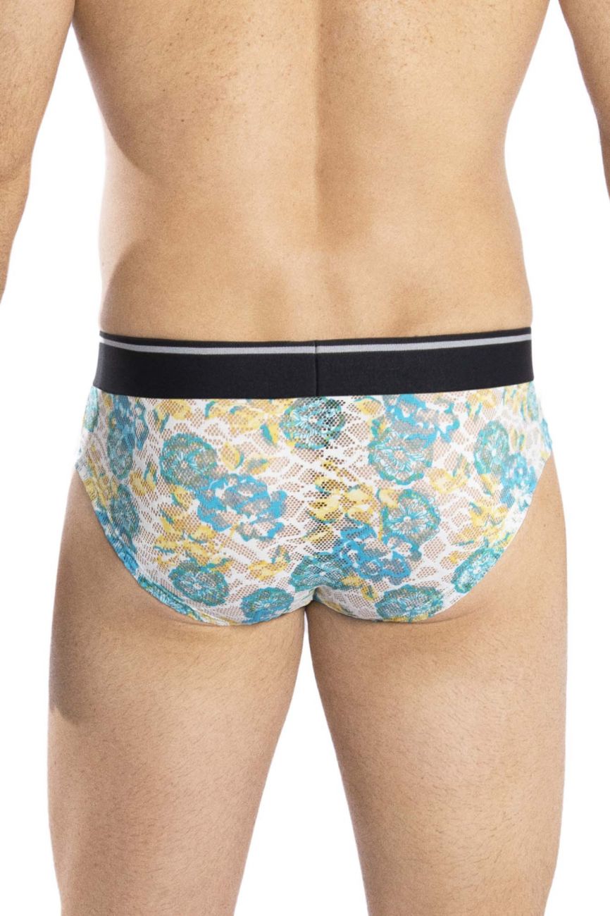HAWAI 42050 Flowers Hip Briefs Color Turquoise - DealByEthan.gay loves HAWAI