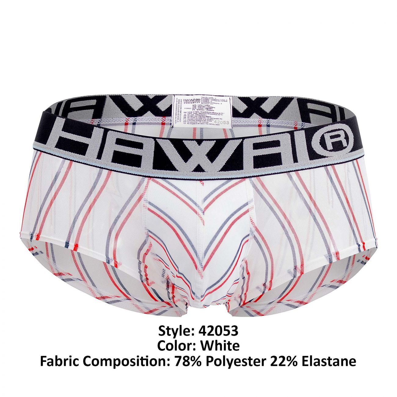 HAWAI 42053 Lines Mini Trunks Color White - DealByEthan.gay loves HAWAI