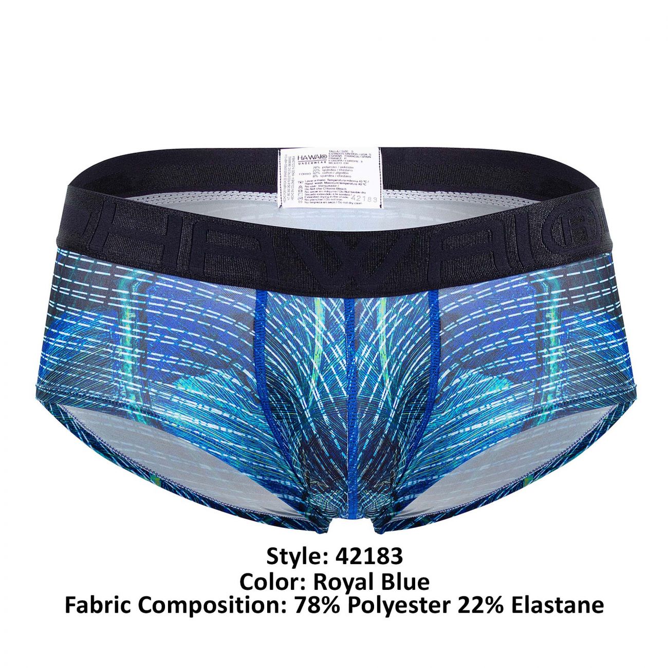 HAWAI 42183 Printed Microfiber Briefs Color Royal Blue - DealByEthan.gay loves HAWAI
