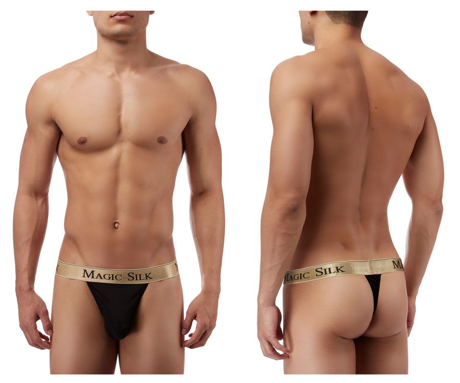 Magic Silk 4586 Silk Knit Micro Thong Color Black - DealByEthan.gay loves Magic Silk