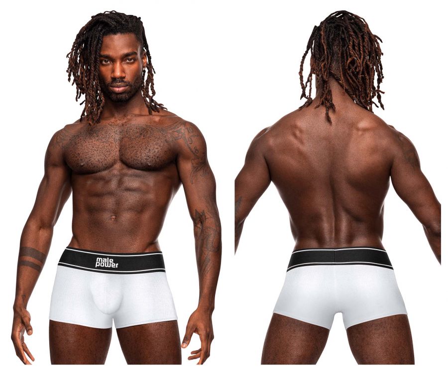 Male Power 153-275 Modal Rib Pouch Short Color White - DealByEthan.gay loves Male Power