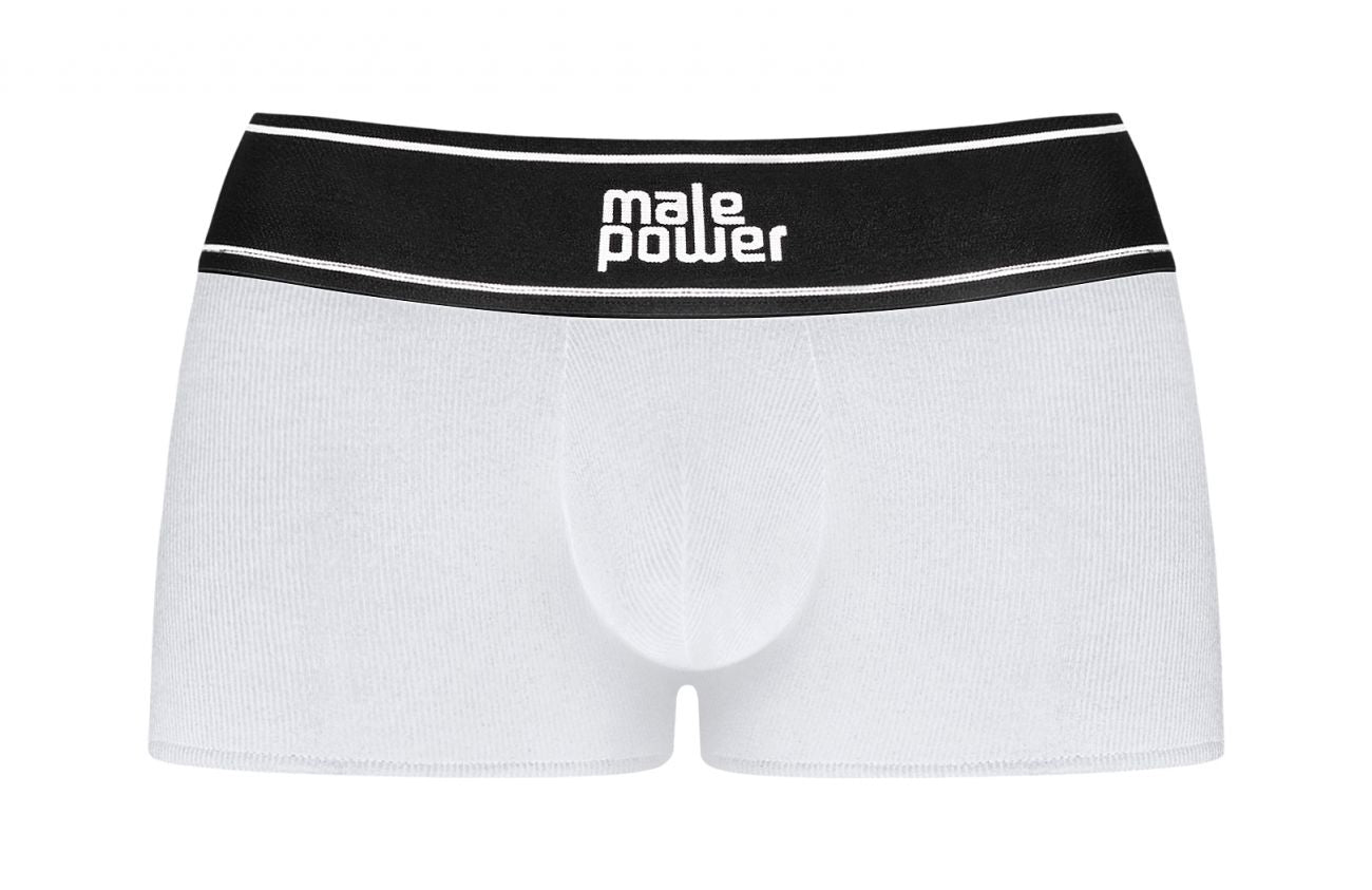 Male Power 153-275 Modal Rib Pouch Short Color White - DealByEthan.gay loves Male Power