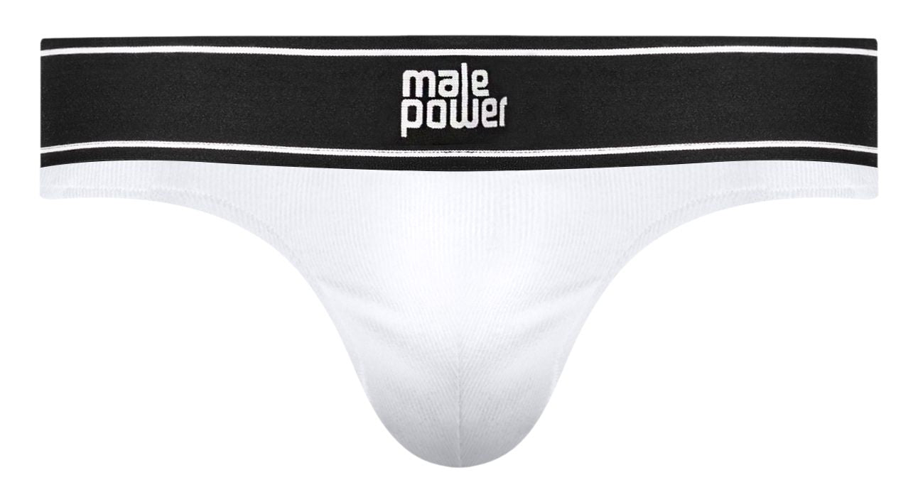 Male Power 442-275 Modal Rib Bong Thong Color White - DealByEthan.gay loves Male Power