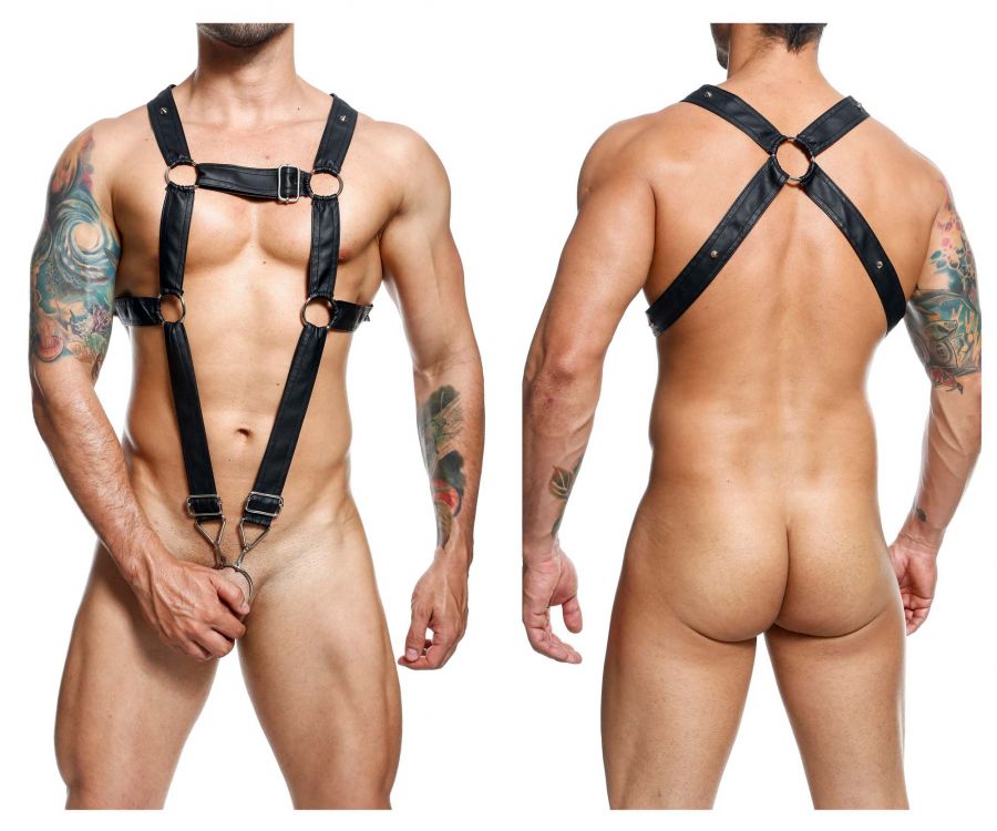 MaleBasics DMBL07 DNGEON Cross Cockring Harness Color Black - DealByEthan.gay loves MaleBasics