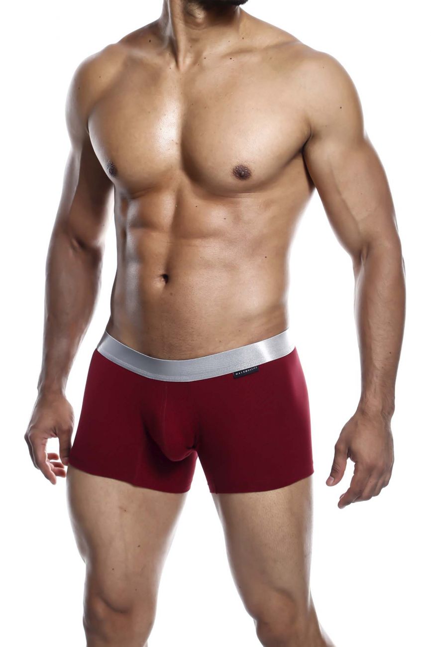 MaleBasics MB101 Classic Pima Trunks Color Wine - DealByEthan.gay loves MaleBasics