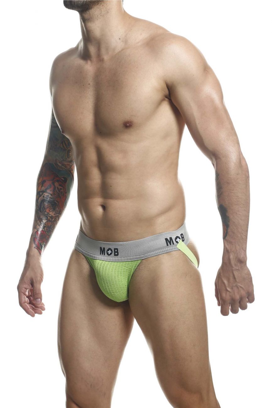 MaleBasics MBL107 MOB Classic Fetish Jock 3 Inches Jockstrap Color Green - DealByEthan.gay loves MaleBasics