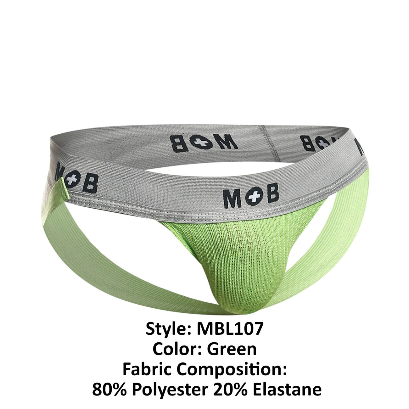 MaleBasics MBL107 MOB Classic Fetish Jock 3 Inches Jockstrap Color Green - DealByEthan.gay loves MaleBasics