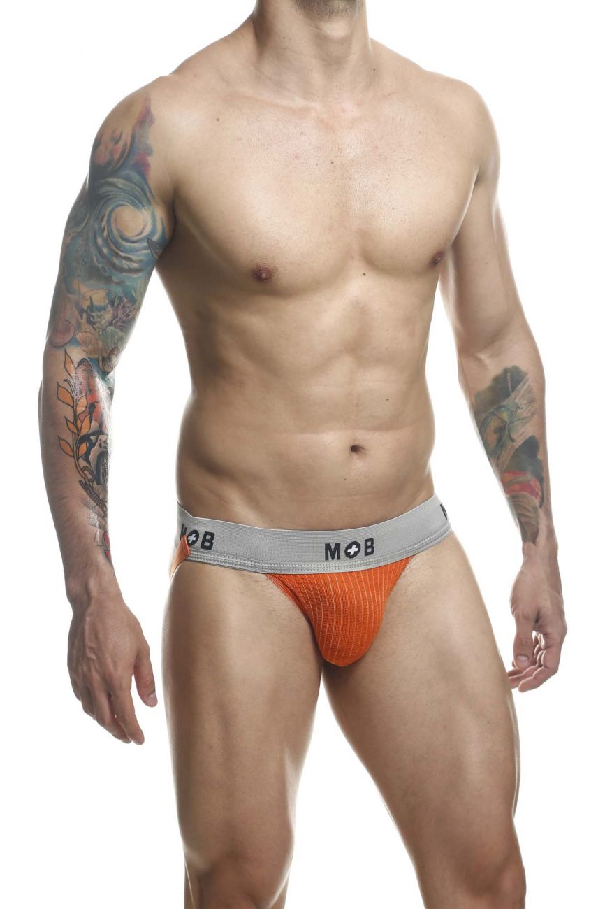 MaleBasics MBL107 MOB Classic Fetish Jock 3 Inches Jockstrap Color Orange - DealByEthan.gay loves MaleBasics