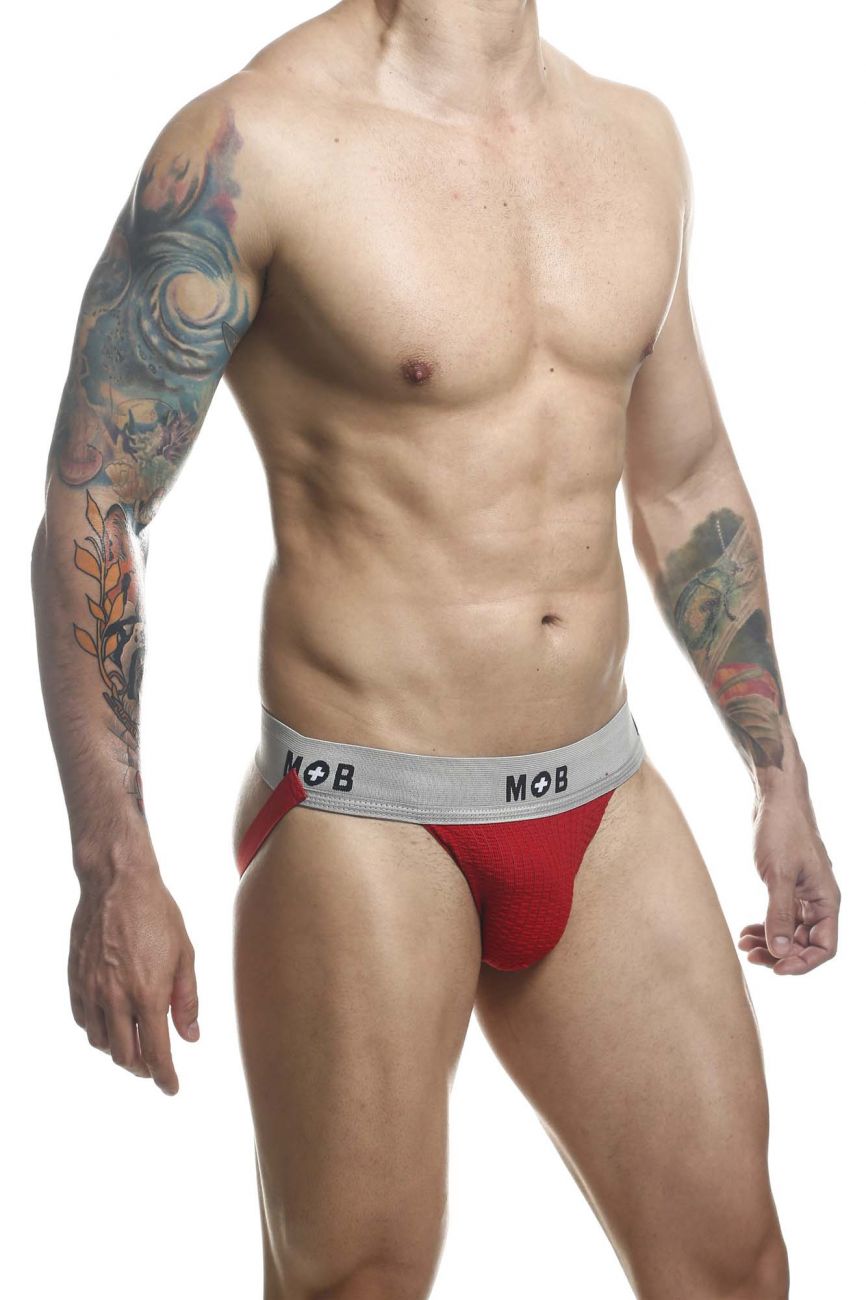 MaleBasics MBL107 MOB Classic Fetish Jock 3 Inches Jockstrap Color Red - DealByEthan.gay loves MaleBasics