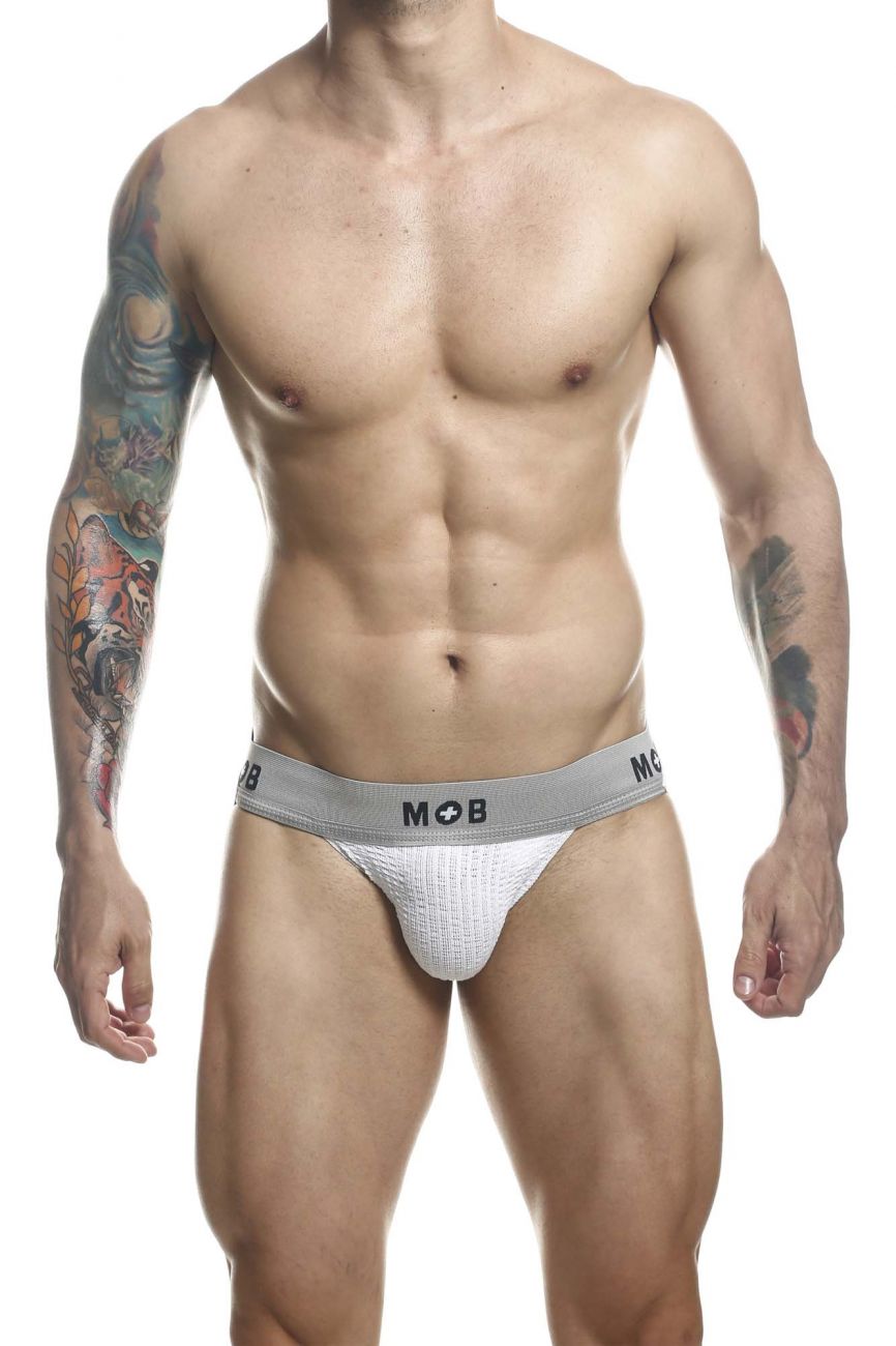 MaleBasics MBL107 MOB Classic Fetish Jock 3 Inches Jockstrap Color White - DealByEthan.gay loves MaleBasics