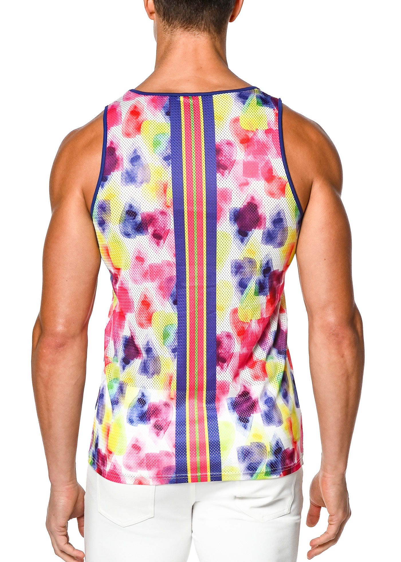 PAPER HEARTS MESH TANK W/ BACK STRIPE - DealByEthan.gay loves ST33LE