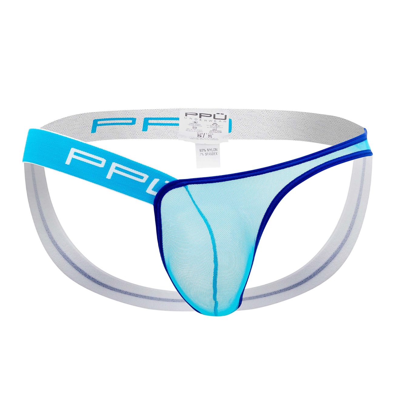 PPU 2308 One Side Mesh Jockstrap Color Turquoise - DealByEthan.gay loves PPU
