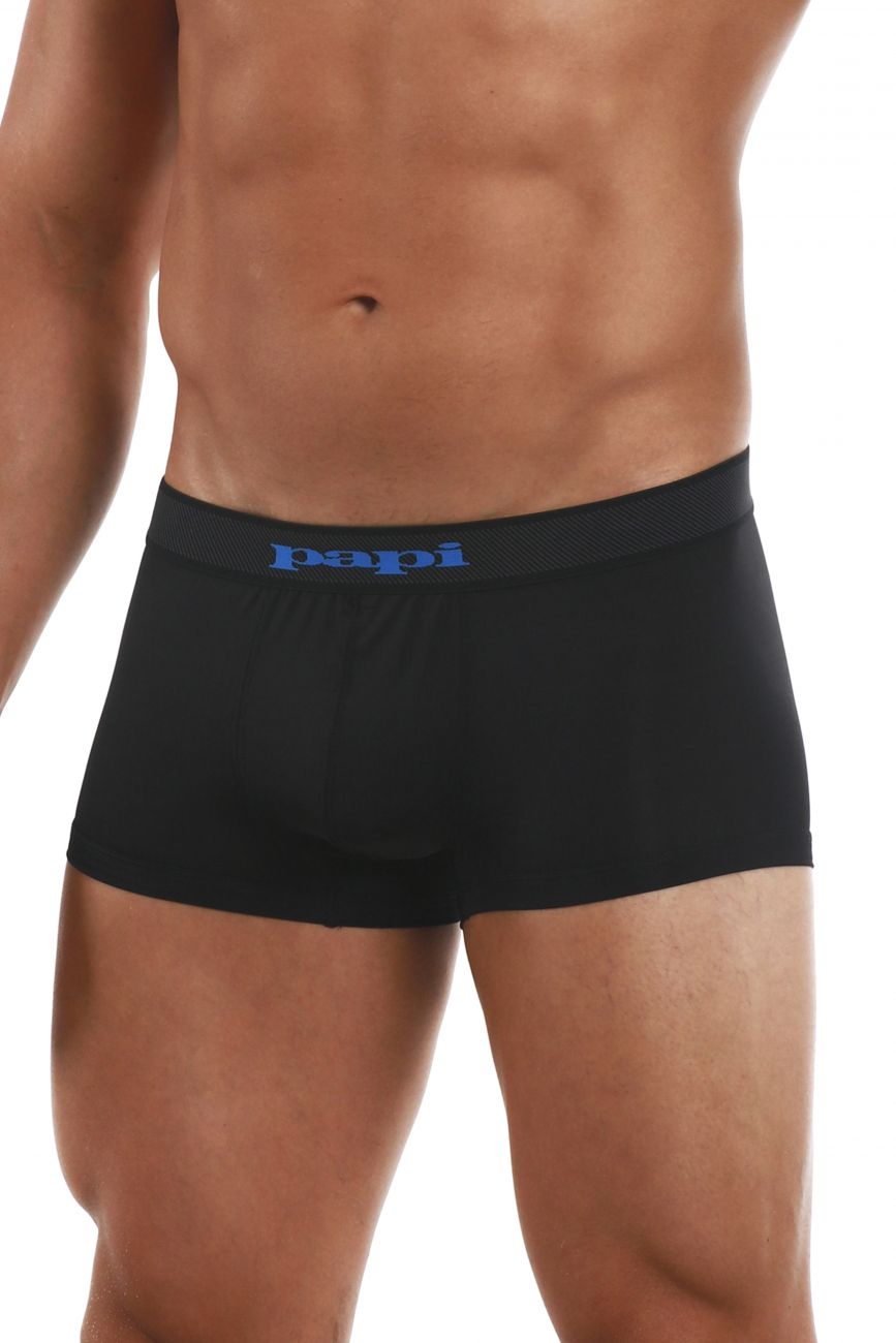Papi 626182-968 Cool2 2PK Solid-Print Brazilian Trunks Color Black-Blue - DealByEthan.gay loves Papi