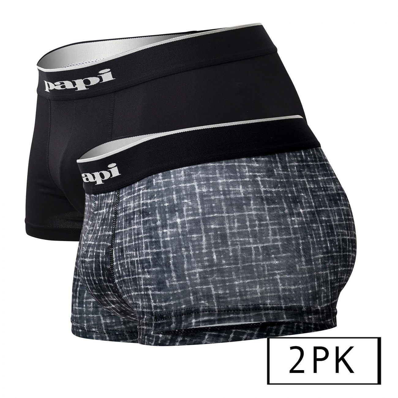 Papi UMPA048 2PK Microflex Brazilian Trunks Color Gray-Texture - DealByEthan.gay loves Papi