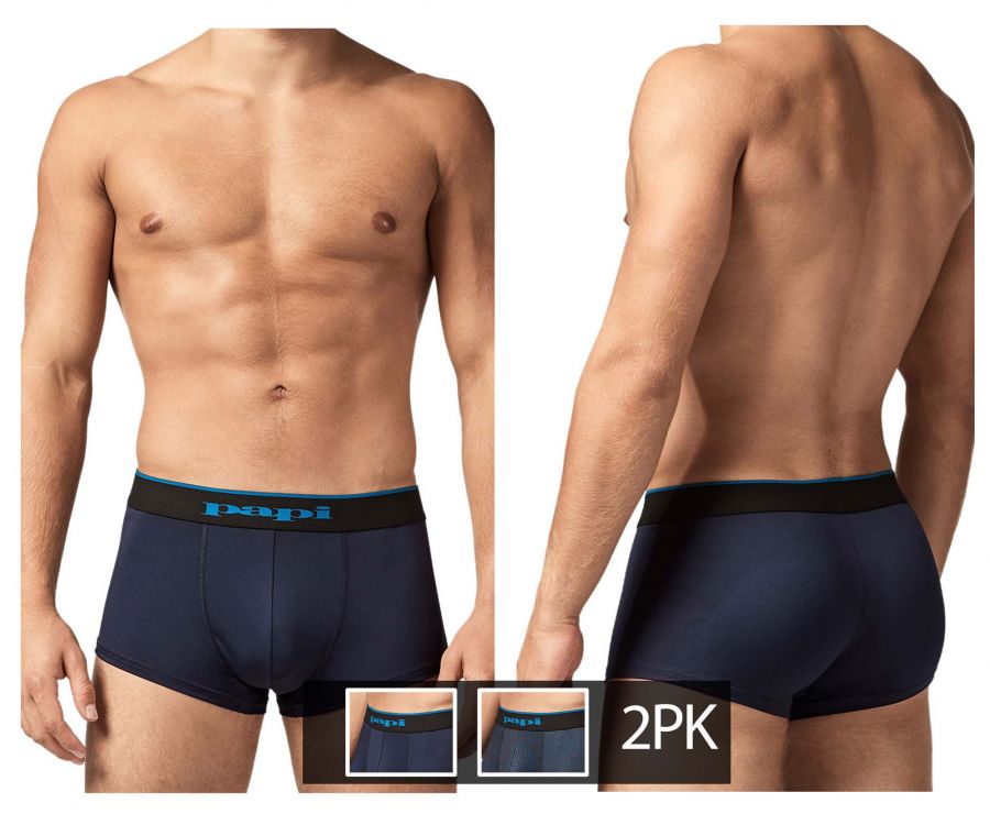Papi UMPA048 2PK Microflex Brazilian Trunks Color Teal-Leopard - DealByEthan.gay loves Papi