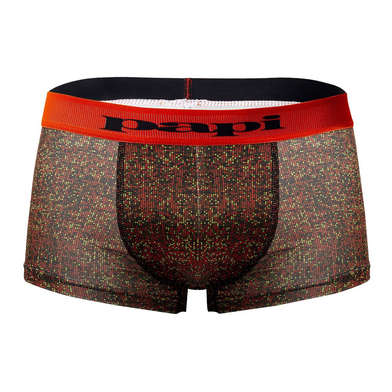 Papi UMPA050 Fashion Microflex Brazilian Trunks Color Orange Pixel Print - DealByEthan.gay loves Papi