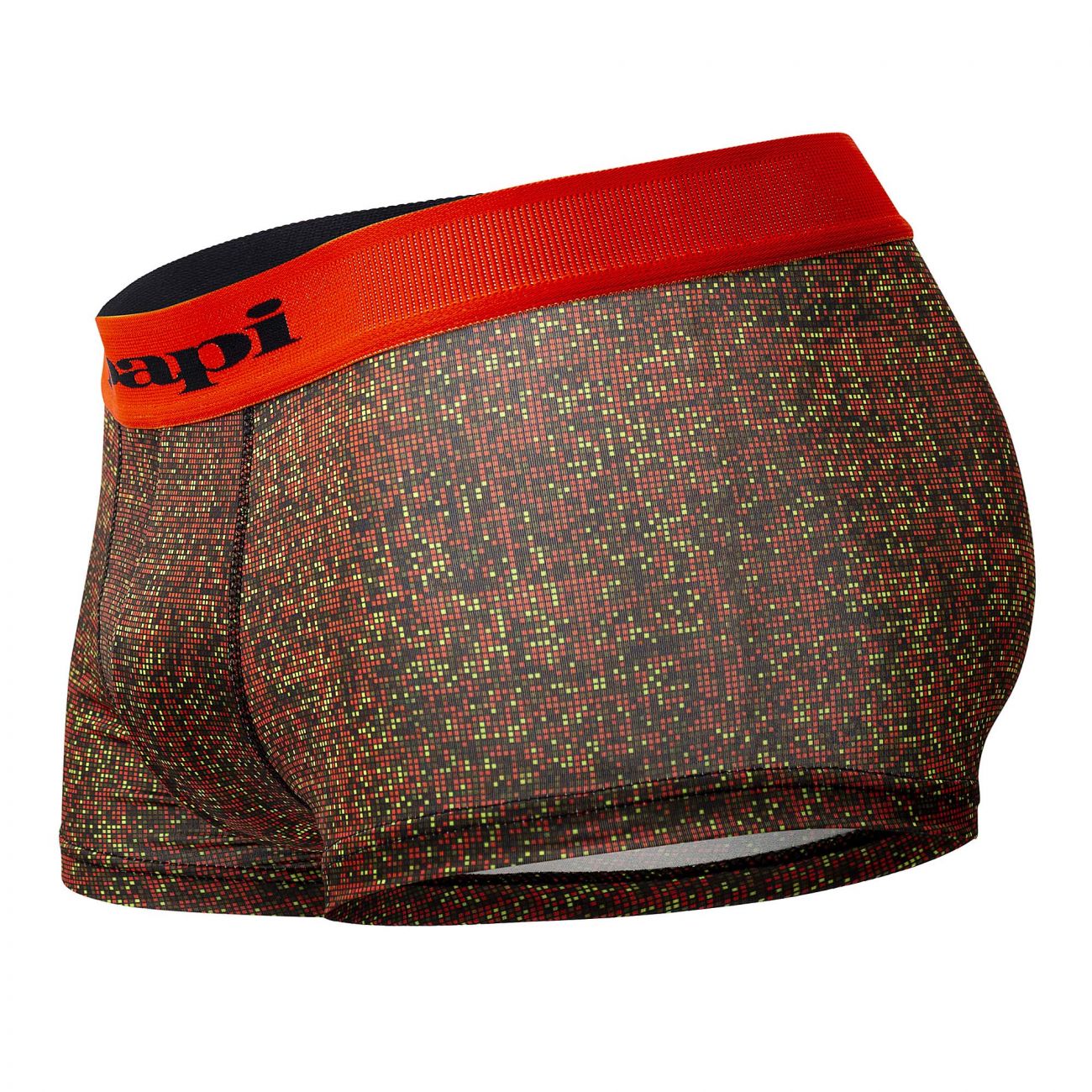 Papi UMPA050 Fashion Microflex Brazilian Trunks Color Orange Pixel Print - DealByEthan.gay loves Papi
