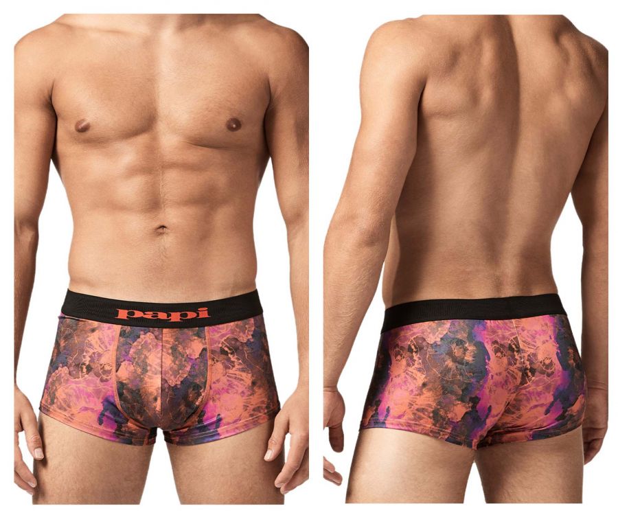 Papi UMPA050 Fashion Microflex Brazilian Trunks Color Sunset Multi Print - DealByEthan.gay loves Papi