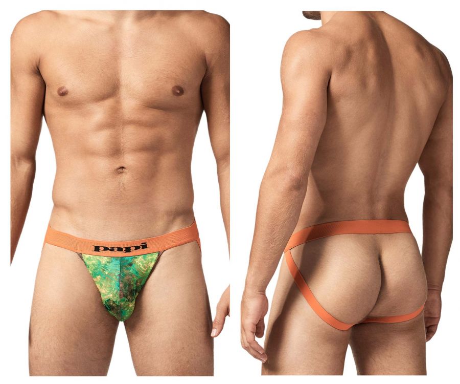 Papi UMPA051 Fashion Microflex Brazilian Jockstrap Color Sunrise Multi Print - DealByEthan.gay loves Papi