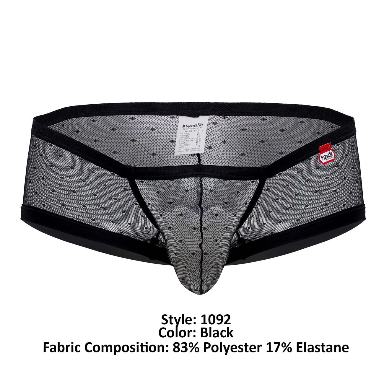 Pikante PIK 1092 Oomph Mesh Trunks Color Black - DealByEthan.gay loves Pikante