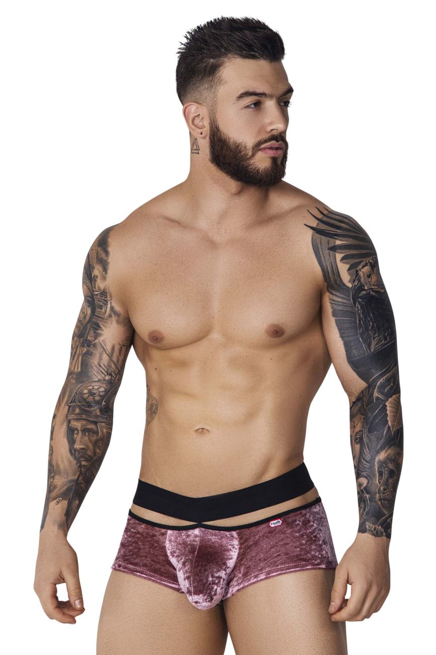 Pikante PIK 1096 Clandestine Velvet Trunks Color Pink - DealByEthan.gay loves Pikante