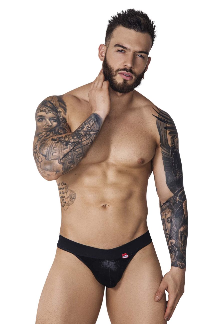 Pikante PIK 1099 Clandestine Velvet Thongs Color Black - DealByEthan.gay loves Pikante