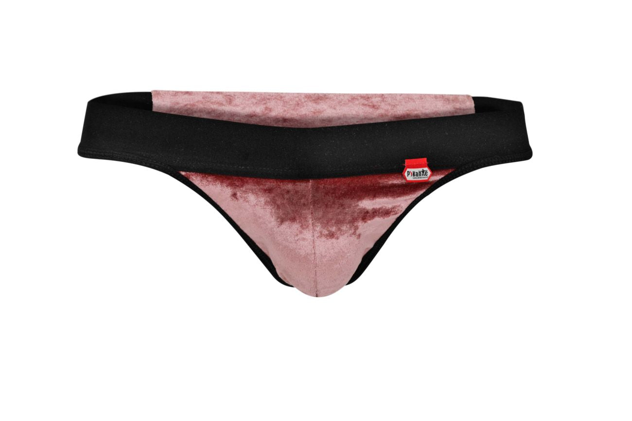 Pikante PIK 1099 Clandestine Velvet Thongs Color Pink - DealByEthan.gay loves Pikante