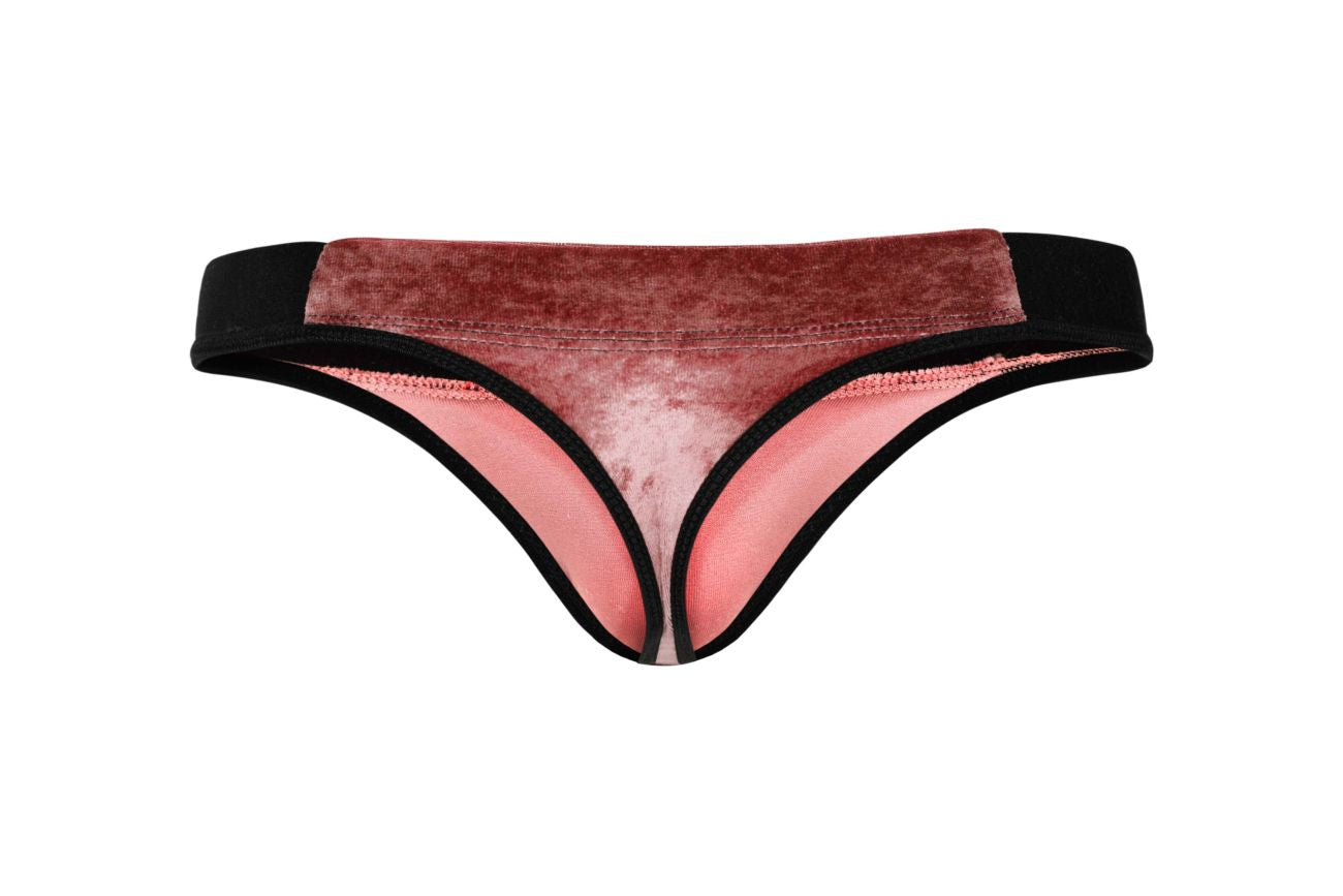 Pikante PIK 1099 Clandestine Velvet Thongs Color Pink - DealByEthan.gay loves Pikante