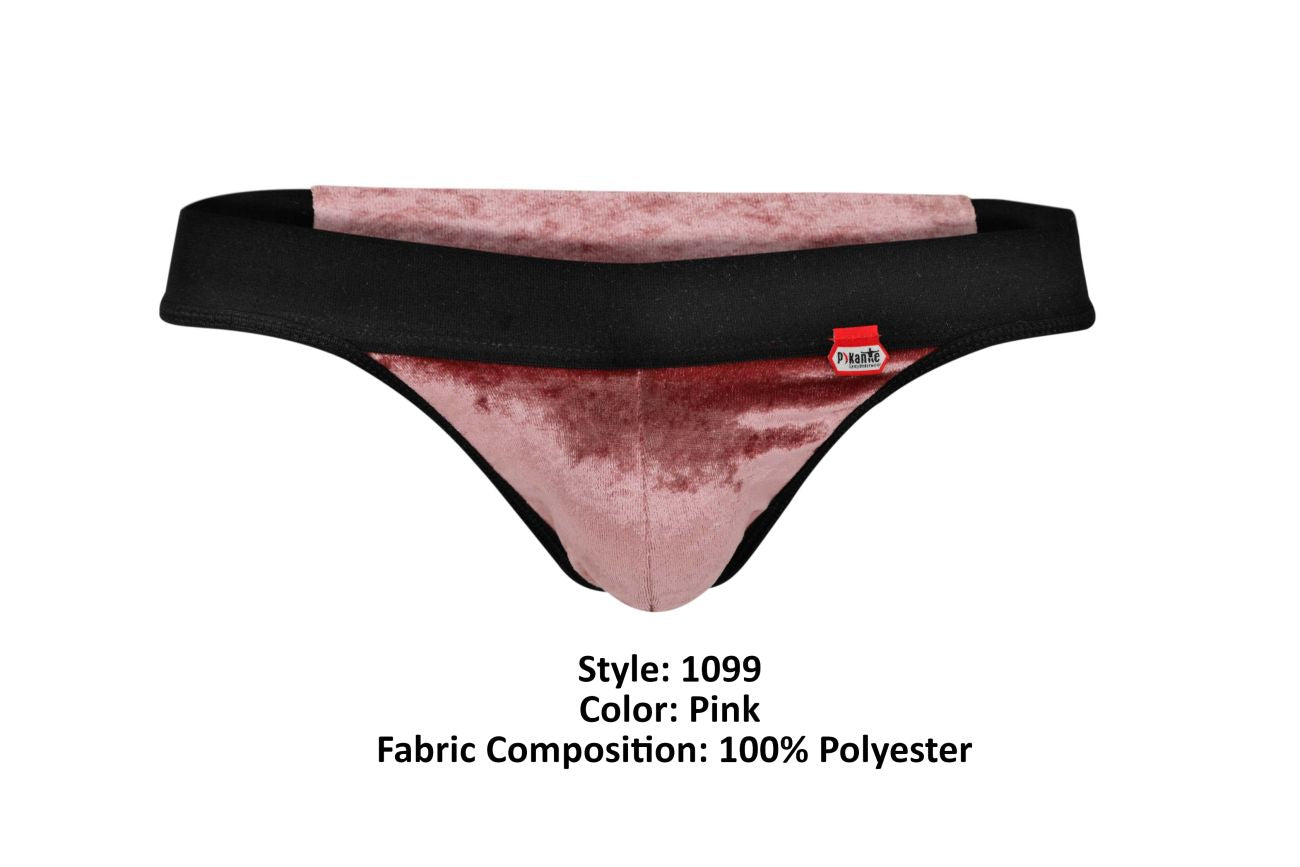 Pikante PIK 1099 Clandestine Velvet Thongs Color Pink - DealByEthan.gay loves Pikante