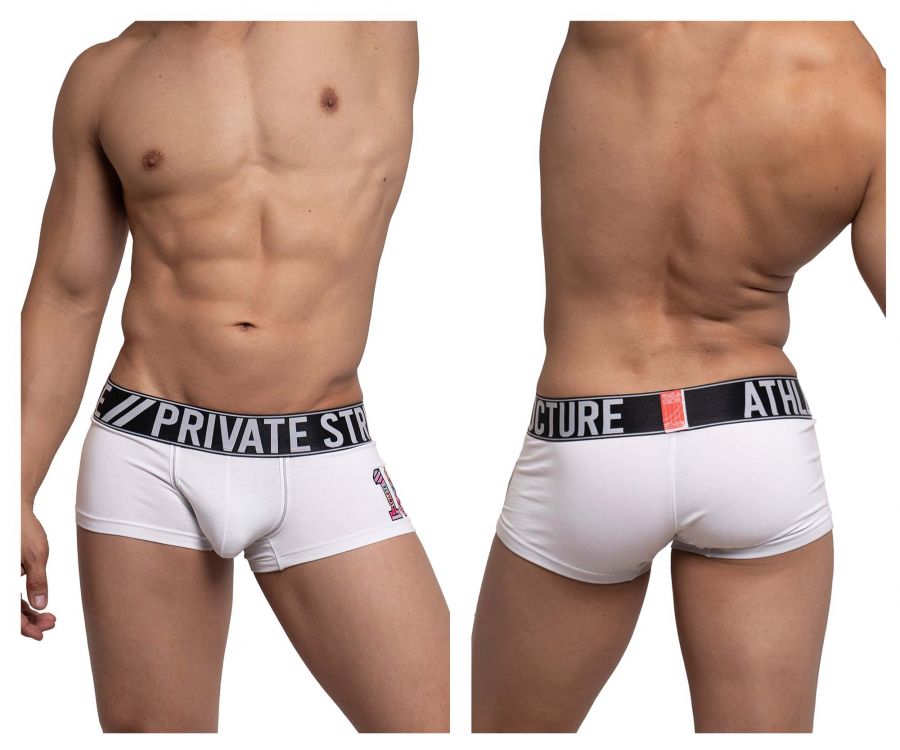 Private Structure BAUX4196 Athlete Trunks Color White - DealByEthan.gay loves Private Structure