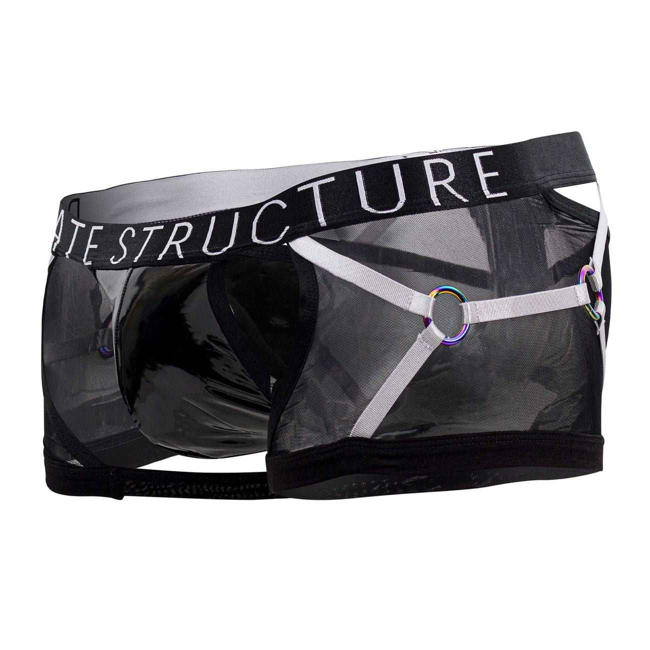 Private Structure LCUT4417 Alpha Low Waist Harness Trunks Color Black - DealByEthan.gay loves Private Structure