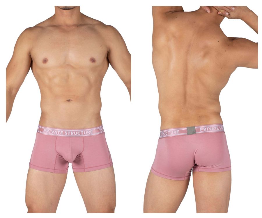 Private Structure PBUT4379 Bamboo Mid Waist Trunks Color Smoke Red - DealByEthan.gay loves Private Structure