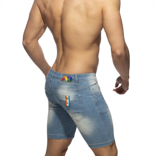 RAINBOW TAPE JEAN SHORT - DealByEthan.gay