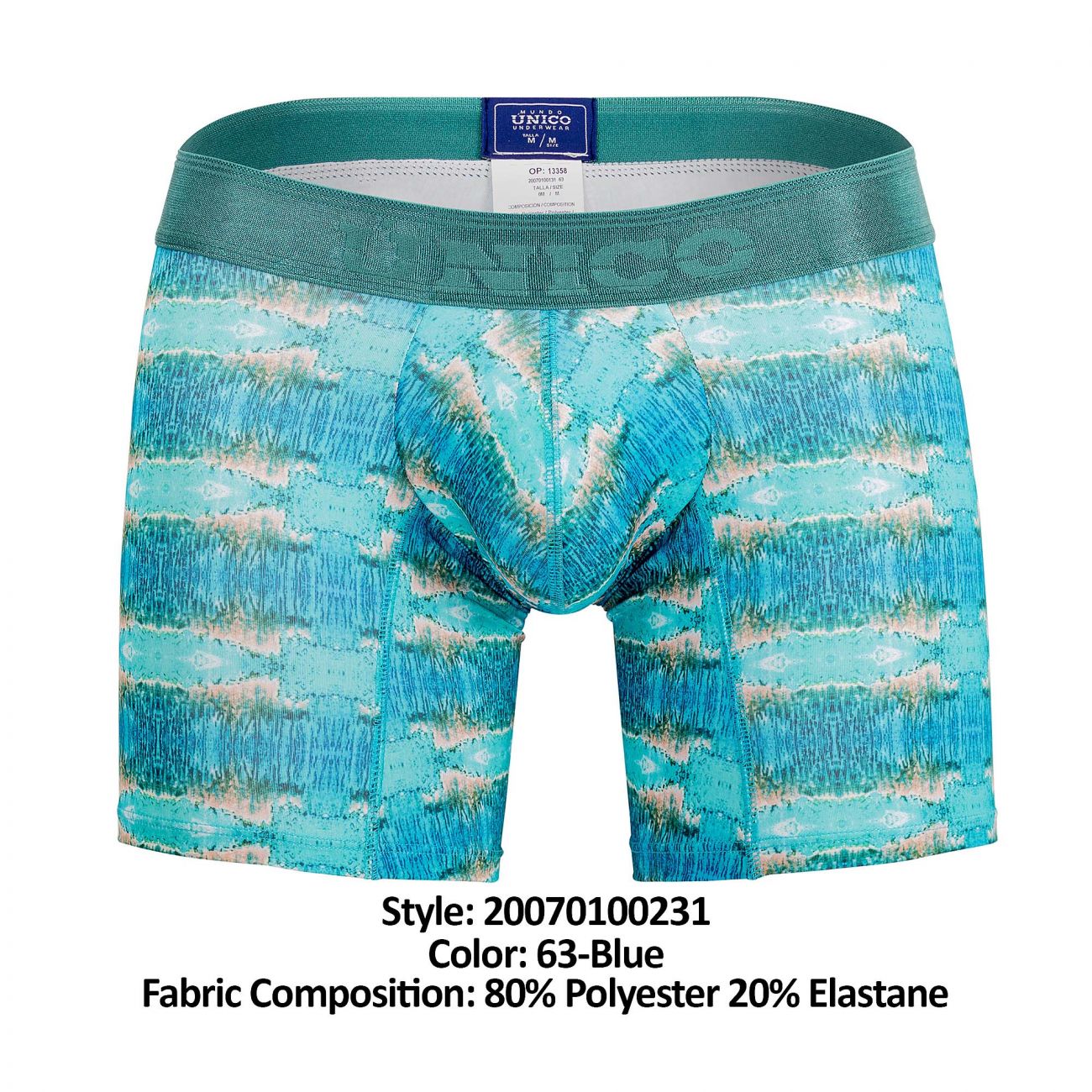 Unico 20070100231 Waterfront Boxer Briefs Color 63-Blue - DealByEthan.gay loves Unico