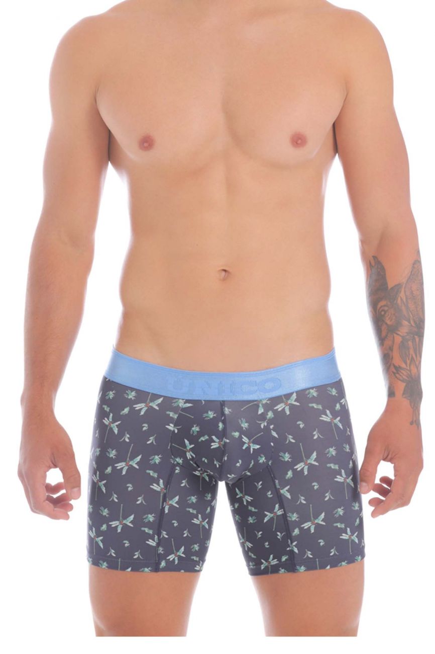 Unico 20070100234 Palm Tree Boxer Briefs Color 90-Blue - DealByEthan.gay loves Unico